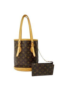 Louis Vuitton Monogram Petit Baguette Tote Bag Brown
